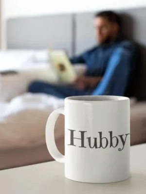 Valentine Gift Ceramic Coffee Mug Hubby With Coaster