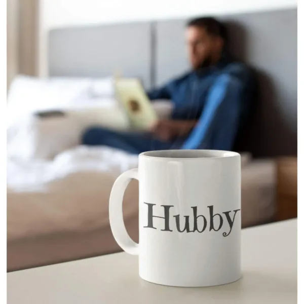 Valentine Gift Ceramic Coffee Mug Hubby With Coaster
