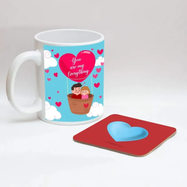 Valentine Gift Coffee Mug You Are My Everything & Cushion
