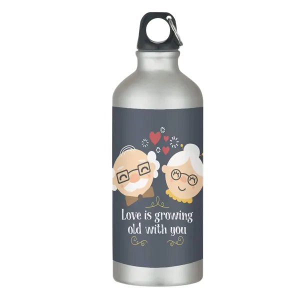 Love is Growing Old with You Grey Valentine Sipper Bottle