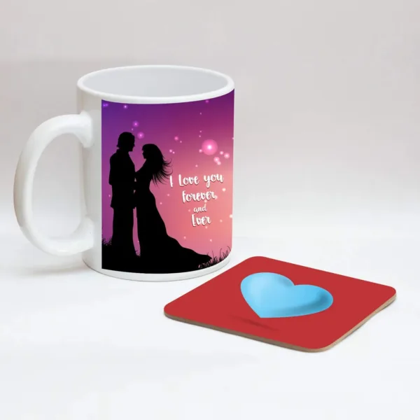 Valentine Gift Hamper Coffee Mug I Love You Forever & Cushion