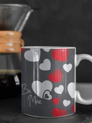 Valentine Gift Coffee Mug Be Mine Heart For Couple