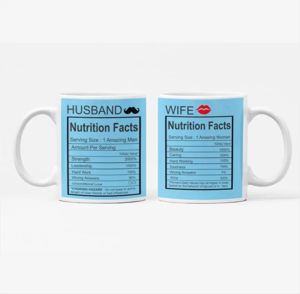 Valentine Gifts Coffee Mug Husband Wife Nutrition Facts For Couples