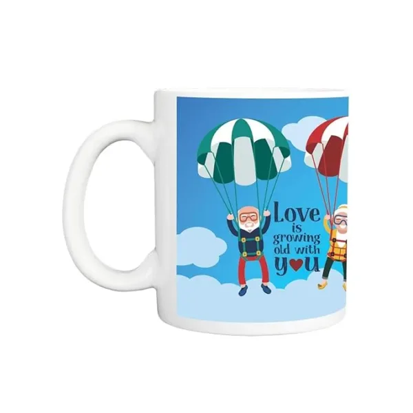 Valentine Gifts Love is Growing Old with You Coffee Mug & Bunch Of Roses