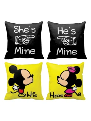 Valentine Gifts He Mine She Mine His Her Love Cushion Covers Set of 4