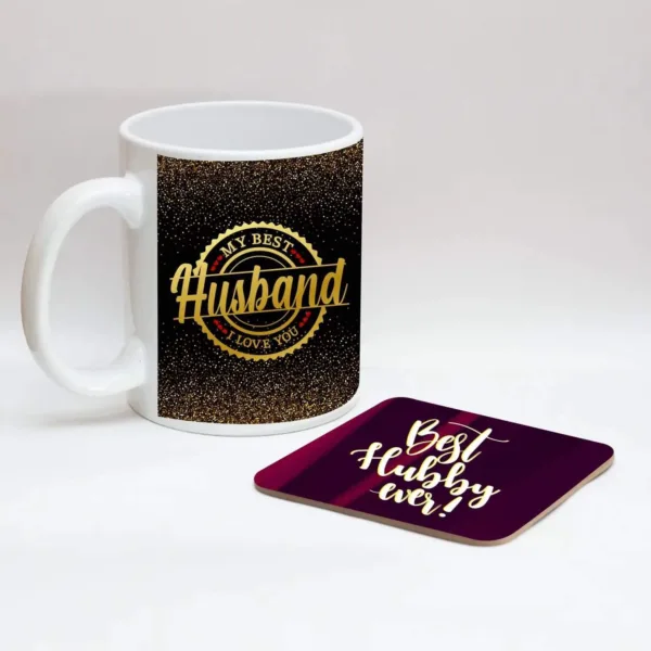 Valentine Gift Coffee Mug My Best Husband & Coaster Combo