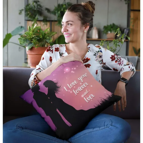 Valentine Gift Hamper Coffee Mug I Love You Forever & Cushion