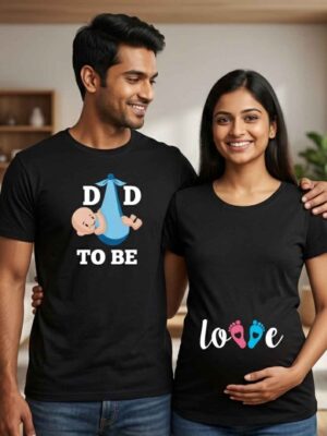 Dad to be & Love Maternity Couple T-Shirts