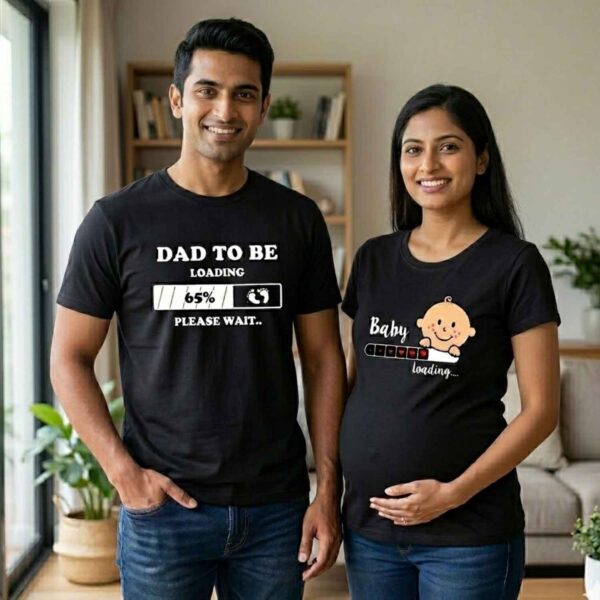 Dad to be Loading & Baby Loading Maternity Couple T-Shirts