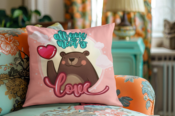 Valentine Gift All You Need is Love Cushion Cover For Couples