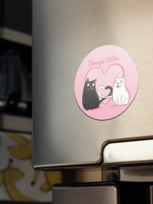 Valentine Gift I Love You Kitten Printed Fridge Magnet