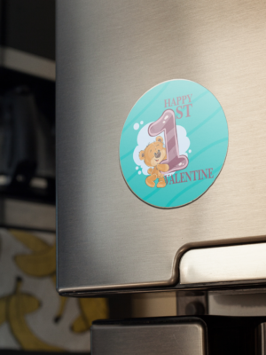 Valentine Gift My 1st Valentine Cute Panda Blue Fridge Magnet