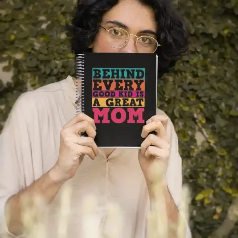 Behind Every Good Kid is a Great Mom Wire bound Notebook