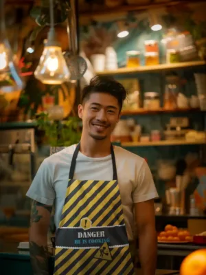 Danger He's Cooking Husband Apron