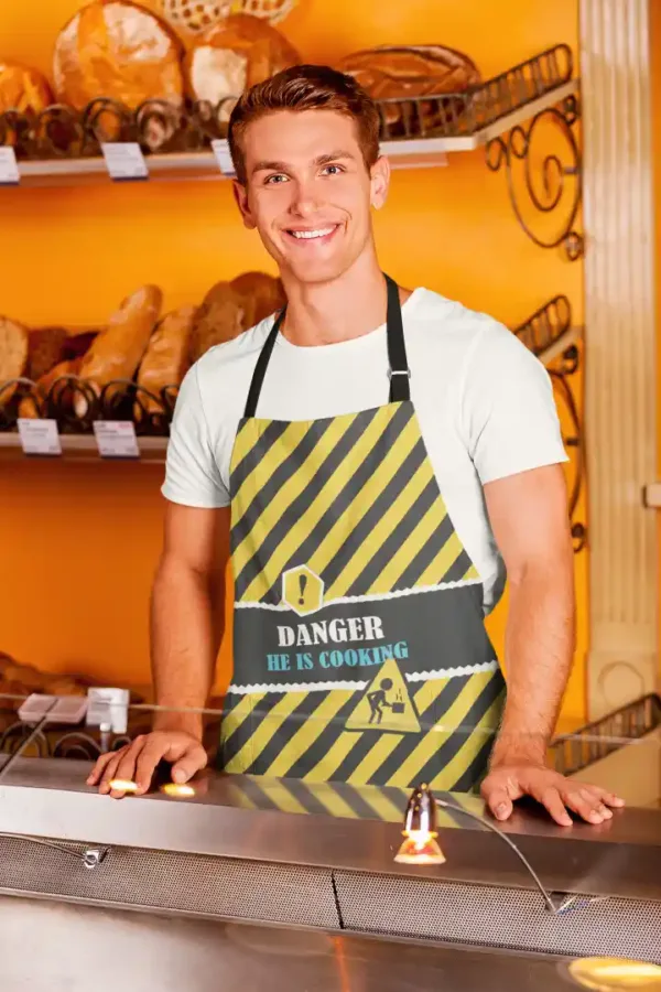 Danger He's Cooking Husband Apron