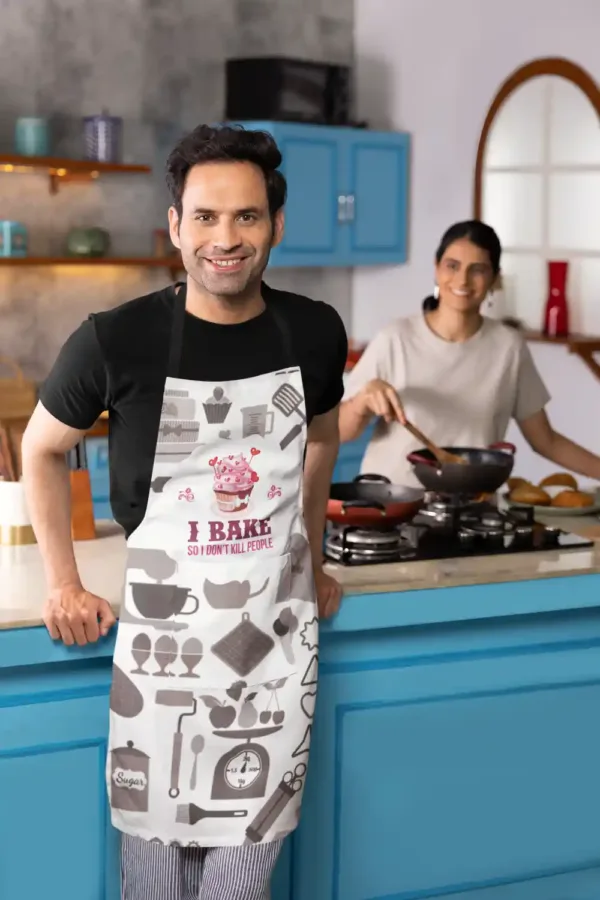 I Bake So I Don't Kill People Husband Apron