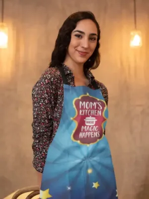 Mom's Kitchen Where Magic Happens Apron