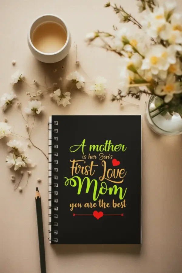 Mother is Sons First Love Wirebound Notebook