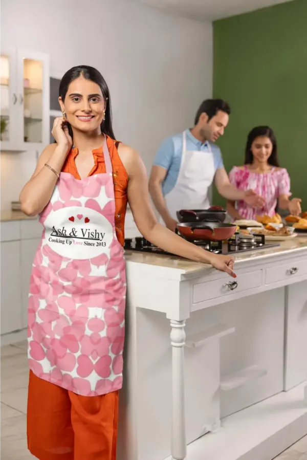 Personalized Couple Name & Year Apron And Chef Hat for Men & Women