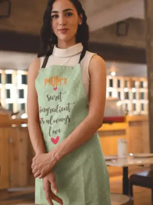 Secret Ingredient is Always Love Kitchen Apron with Chef Hat