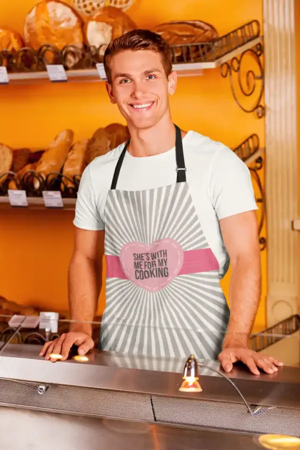 She's With Me For My Cooking Husband Apron
