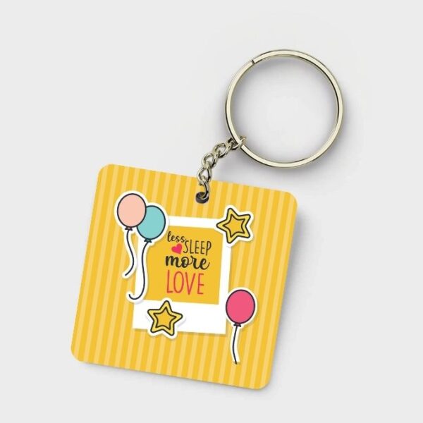Less Sleep More Love Mom Keychain