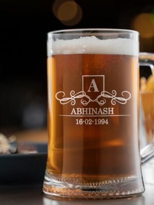 Personalized Name Engraved Beer Mug Design 3