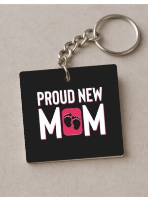Proud New Mom Keychain