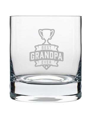 Best Grandpa Ever Engraved Whiskey Glass
