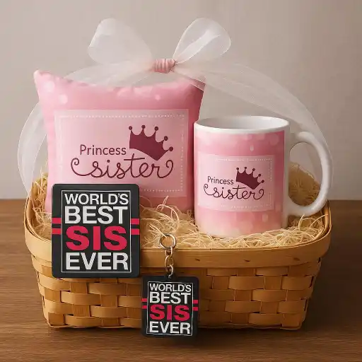 Princess Sister Rakhi Gift Hamper Set Of 4