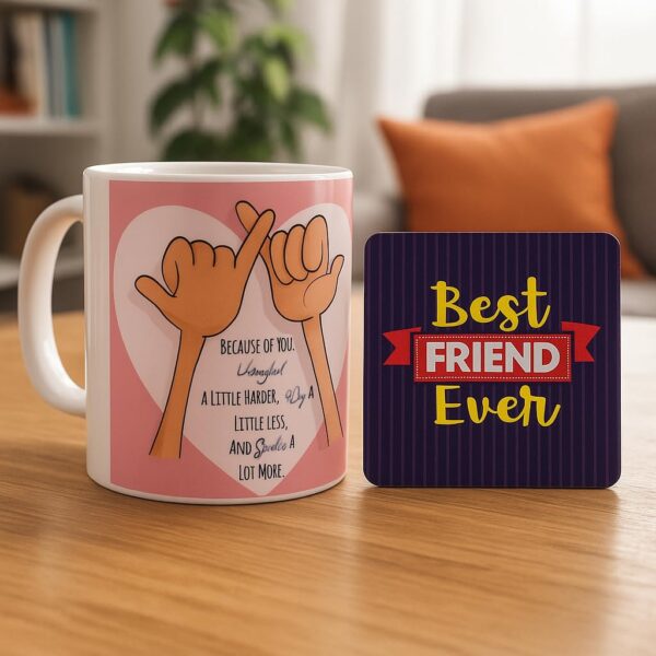 Pinky Promise Coffee Mug and Coaster for Friends