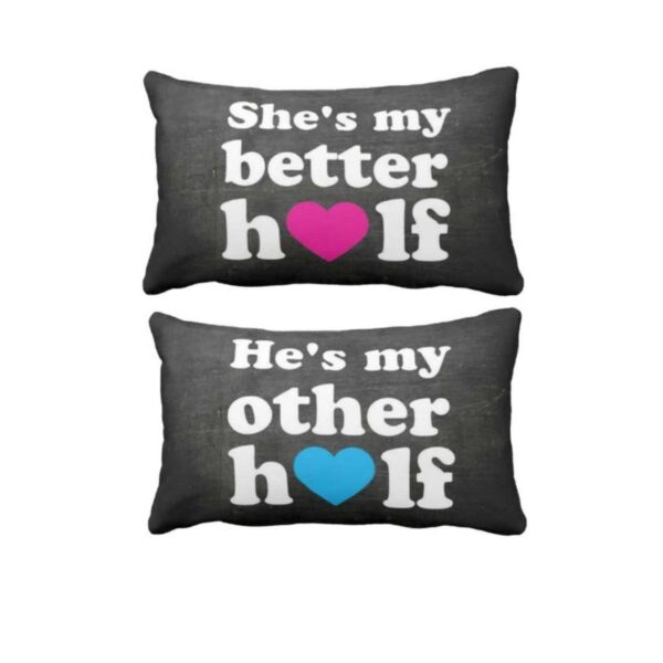 Birthday Gifts 27x17 Inches Printed Velvet Pillow Covers for Husband Wife Couples - Just Married