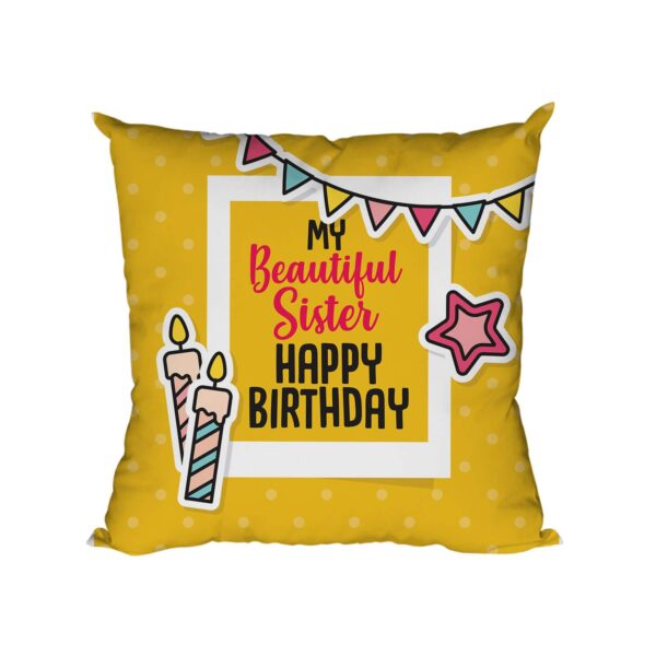 Yaya Cafe16X16 inches Birthday Gifts for Sister, My Beautiful Sister Happy Birthday Printed Cushion Covers for Sister