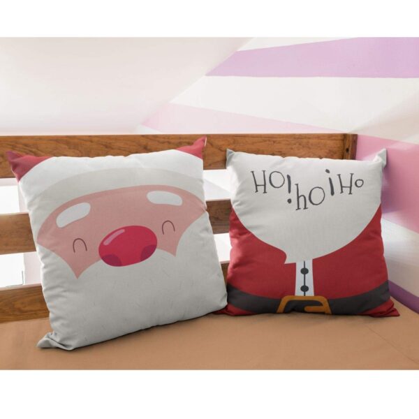 Christmas Gifts Cushion Covers House Decoration 12 x 12 inches Set of 2 - Ho Ho Ho Santa Claus Snowman