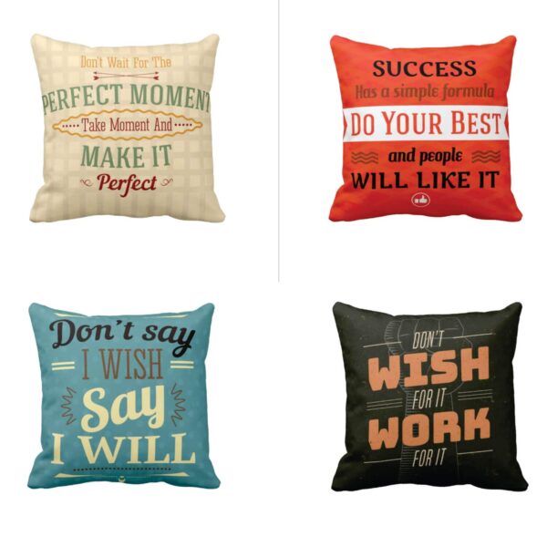 Perfect Moment Do Your Best Motivational Quotes Gifts for Mom Cushion Cover Set of 4 12X12 inches