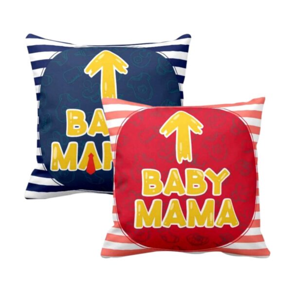 Mothers Fathers Day, Baby Maker Baby Mama Cushion Covers 16x16 inches for New Mom Dad Set of 2