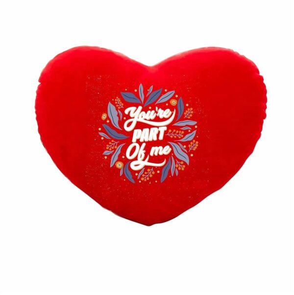 Valentines Day Gifts 16 x 16 inches Heart Shape Velvet Cushion (with Filler) for Girlfriend Boyfriend Husband Wife Throw Love -You are Par
