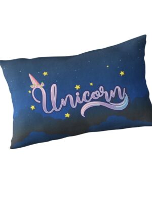 Birthday Gifts 27 x 18 Inches Unicorns Printed Velvet Pillow Cover for Living Room, Kids Room, Sofa Pillows