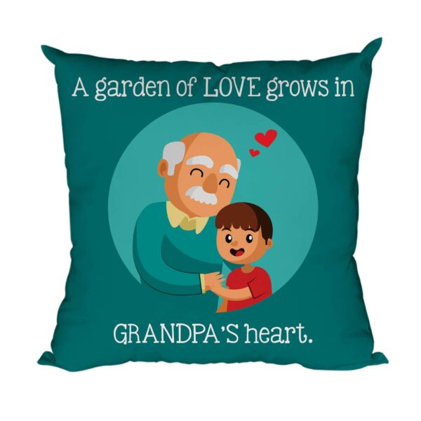 Love Grows in Grandpa for Grandfather Gifts for Grandfather Cushion with Filler 12 x 12 inches
