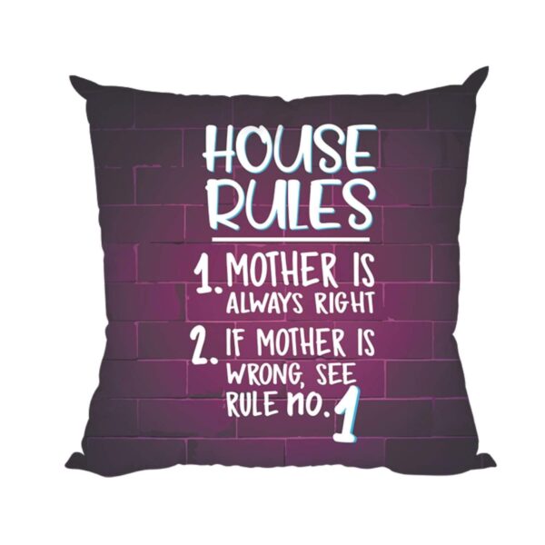 Birthday Gifts for Mom Hamper Set of 4 Cushion Cover, Keychain, Mug, Coaster Combo - Mother Rules