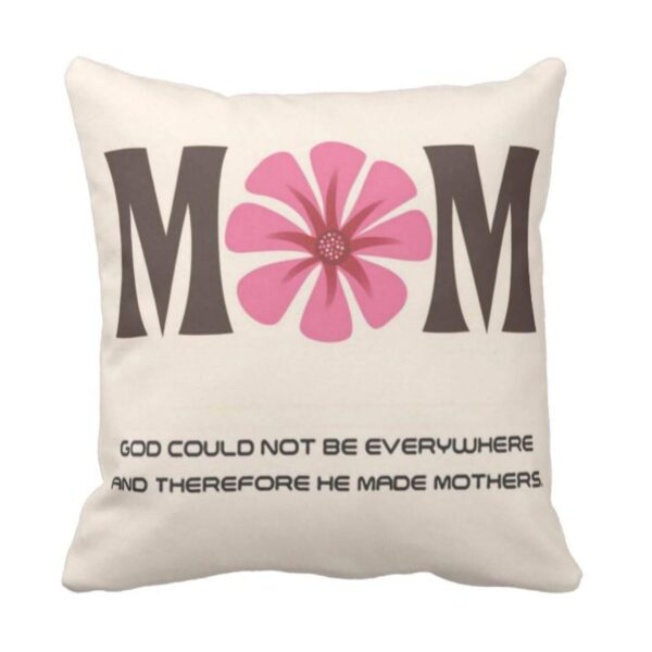 Birthday Gifts for Mom 16 x 16 inches Blessed with Mom Printed Velvet Cushion Cover Throw Pillow