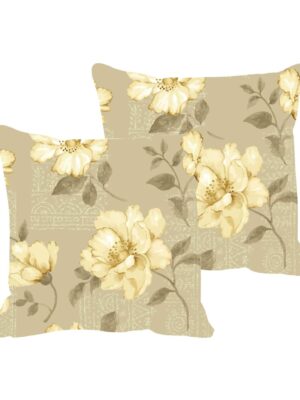 Superb Floral Flowers s Beige Cushion Cover Set of 2 24X24 inches