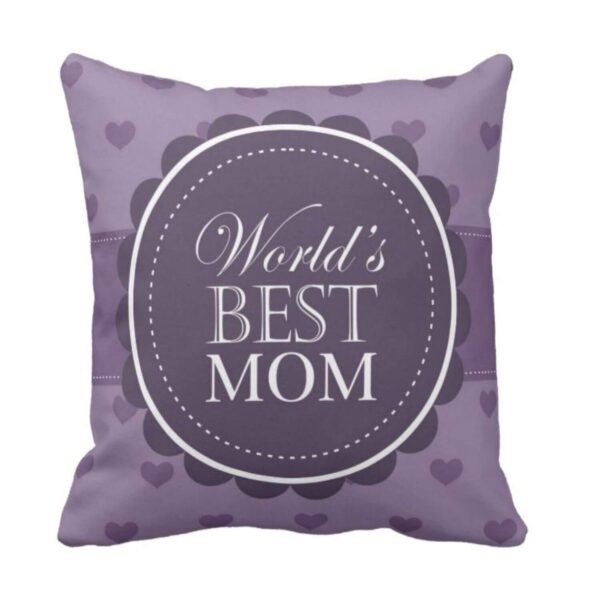 Worlds Best Mom Gifts for Mom Cushion with Filler 12x12 inches
