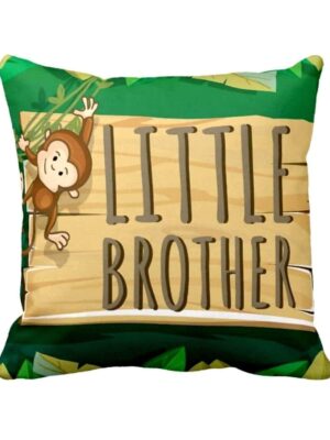 TheYaYaCafe Rakhi Gifts 12X12 inches Cushion (With Filler) Awesome Little Brother Printed Raksha Bandhan Birthday