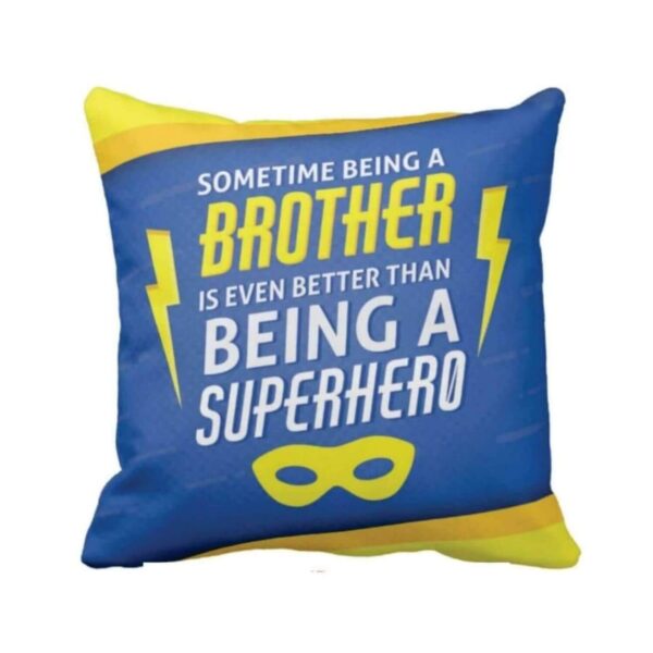 Cushion Cover for Brother | Super Hero Brother Cushion Cover | Birthday & Rakhi Gift for Brother Pillow (Without Filler) | 24x24 Inches,
