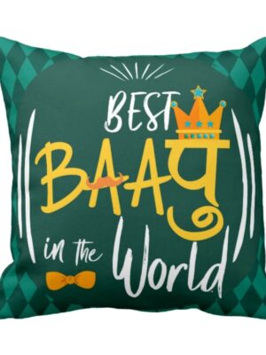 Best Baapu in The World Cushion Cover - 16x16 inches