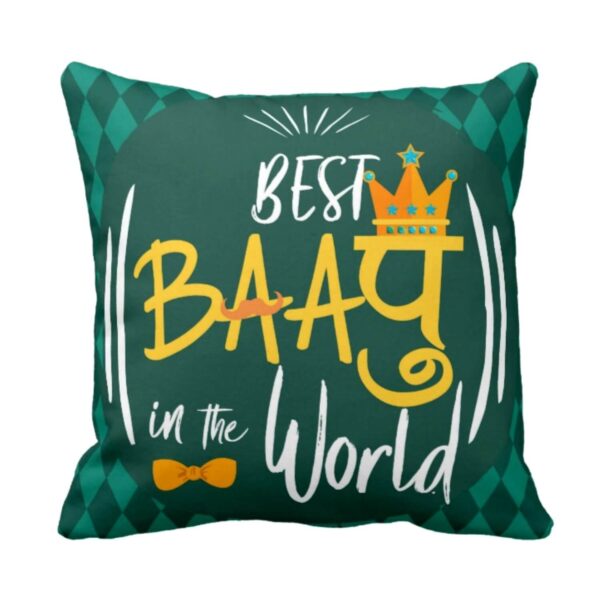 Best Baapu in The World Cushion Cover - 16x16 inches