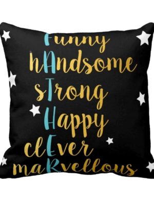 Birthday Gifts for Dad 12 x 12 inches Best Dad in The World Printed Velvet Cushion (with Filler) Throw Pillow