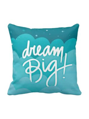 ? 20X20 inches Cushion Cover Motivational Quotes Printed Dream Big Sofa Throw Pillows Blue