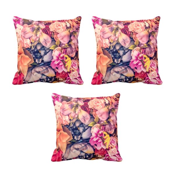 Alluring Floral Flowers Cushion Cover Set of 3 20X20 inches